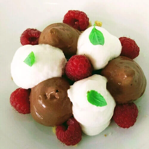 Spuma di cioccolato, limone e lamponi - Chef Dagnino Frediano - Hotel Medusa - Finale Ligure (SV)