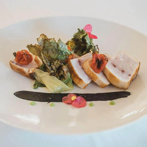 Spada con scarola brasata e pomodorini confit - Chef Massimo Francesia - Hotel Gabriella | Diano Marina (IM)