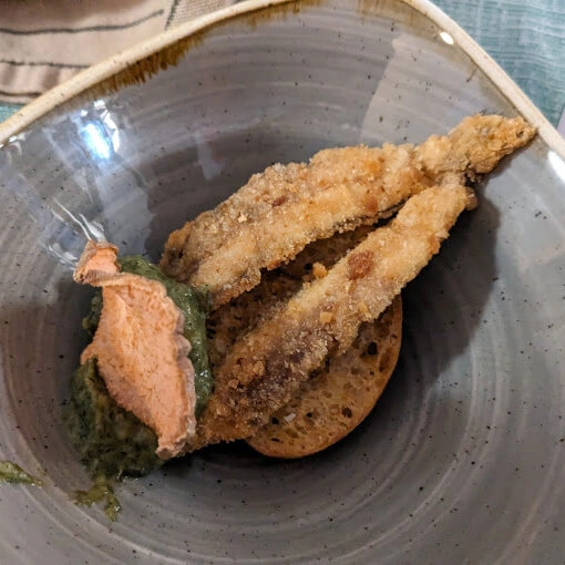 La trotella marinata con crema acida - Chef Titty - Ristoro Filo Fieno | Orta S. Giulio (NO)